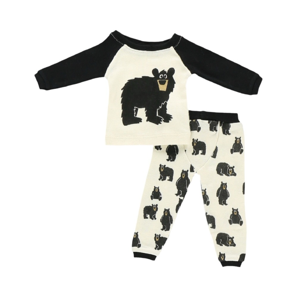 Lazy One Brand Girls Boys 18" Doll Pajamas "Black Bear" NEW